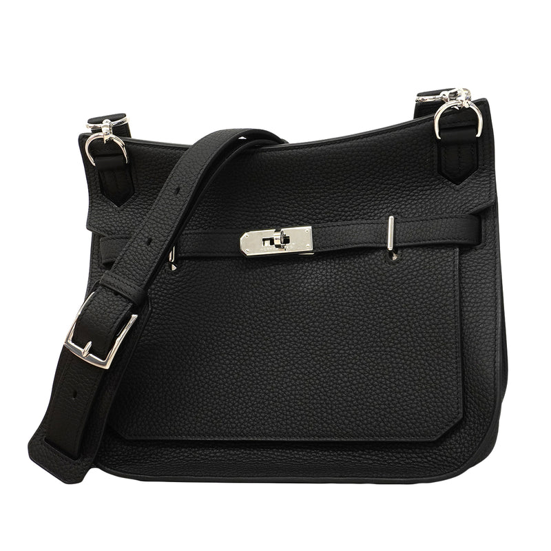 【6fa1276】エルメス ショルダーバッグ ジプシエール28 トリヨンクレマンス ブラック シルバー金具 Z刻印【中古】レディース