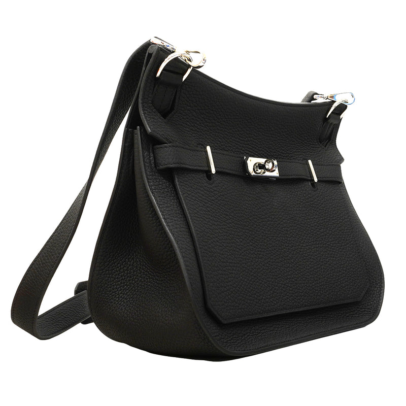 【6fa1276】エルメス ショルダーバッグ ジプシエール28 トリヨンクレマンス ブラック シルバー金具 Z刻印【中古】レディース
