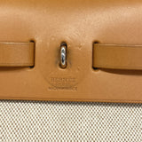 【6fa1278】エルメス ハンドバッグ エールバックPM トワルアッシュ ナチュラル シルバー金具 □E刻印【中古】レディース