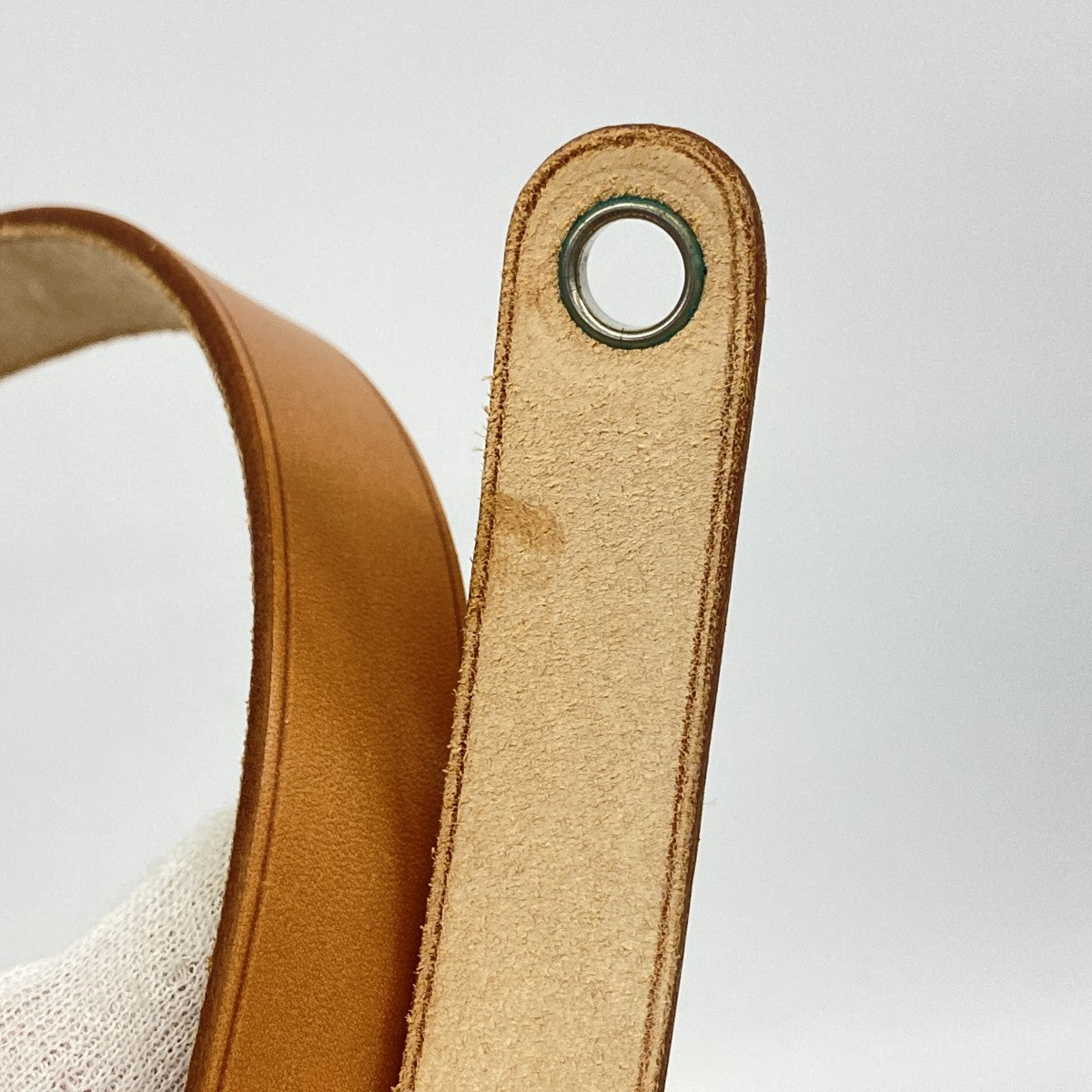 【6fa1278】エルメス ハンドバッグ エールバックPM トワルアッシュ ナチュラル シルバー金具 □E刻印【中古】レディース