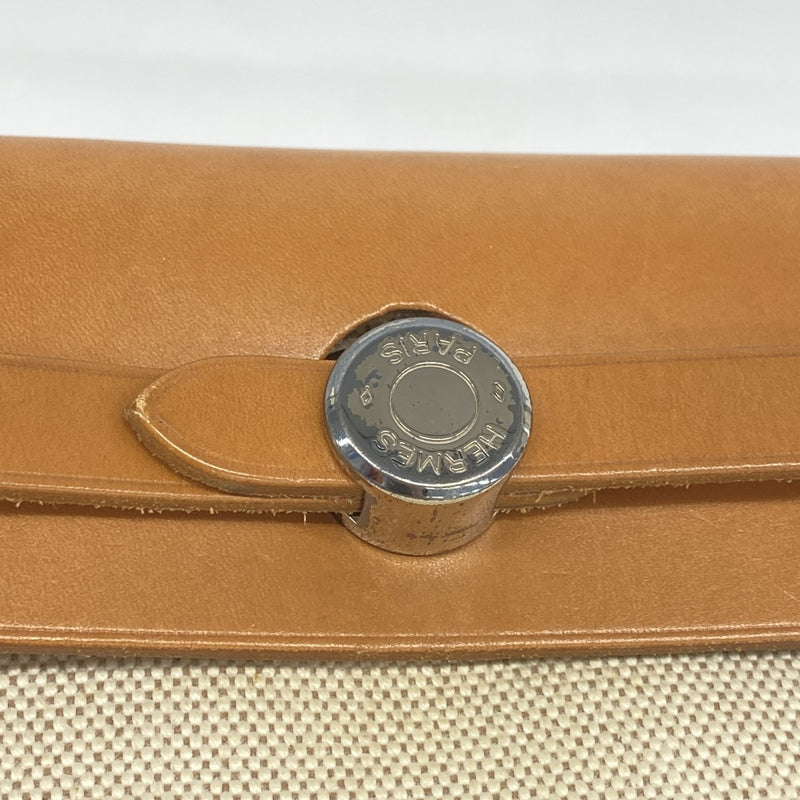 【6fa1278】エルメス ハンドバッグ エールバックPM トワルアッシュ ナチュラル シルバー金具 □E刻印【中古】レディース