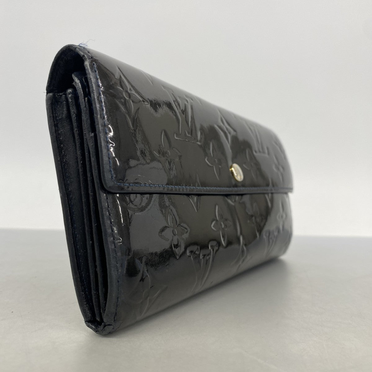 【6fa1285】ルイヴィトン 長財布 ヴェルニ ポルトフォイユサラ M91464 ブルーアンフィニ【中古】レディース