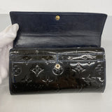 【6fa1285】ルイヴィトン 長財布 ヴェルニ ポルトフォイユサラ M91464 ブルーアンフィニ【中古】レディース