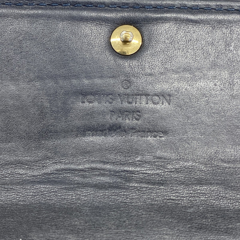 【6fa1285】ルイヴィトン 長財布 ヴェルニ ポルトフォイユサラ M91464 ブルーアンフィニ【中古】レディース