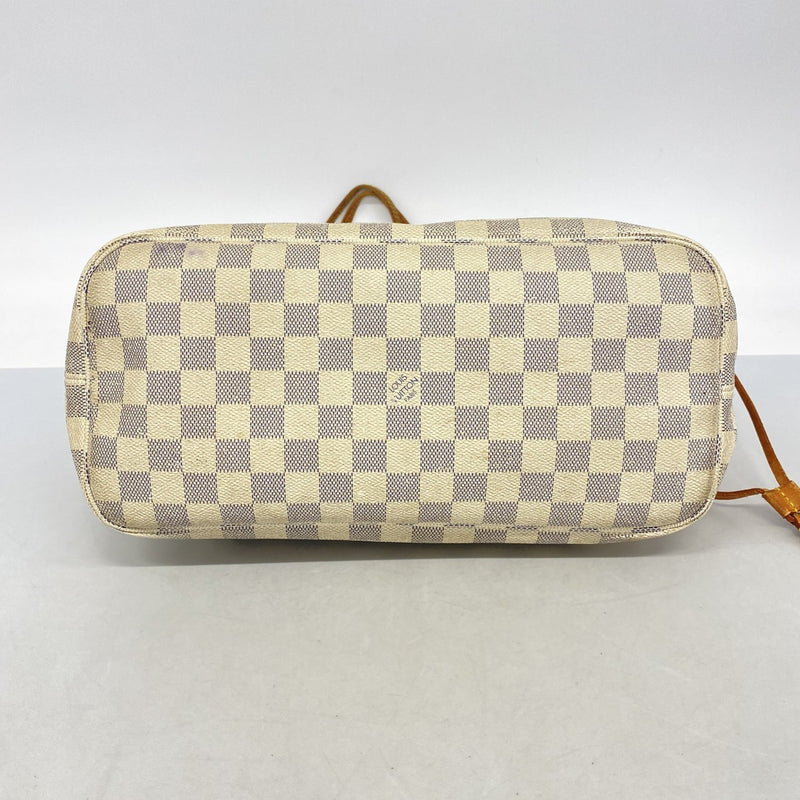 【6fa1291】ルイヴィトン トートバッグ ダミエ・アズール ネヴァーフルMM N51107 ホワイト【中古】レディース