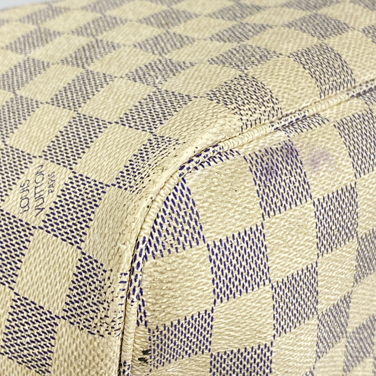 【6fa1291】ルイヴィトン トートバッグ ダミエ・アズール ネヴァーフルMM N51107 ホワイト【中古】レディース