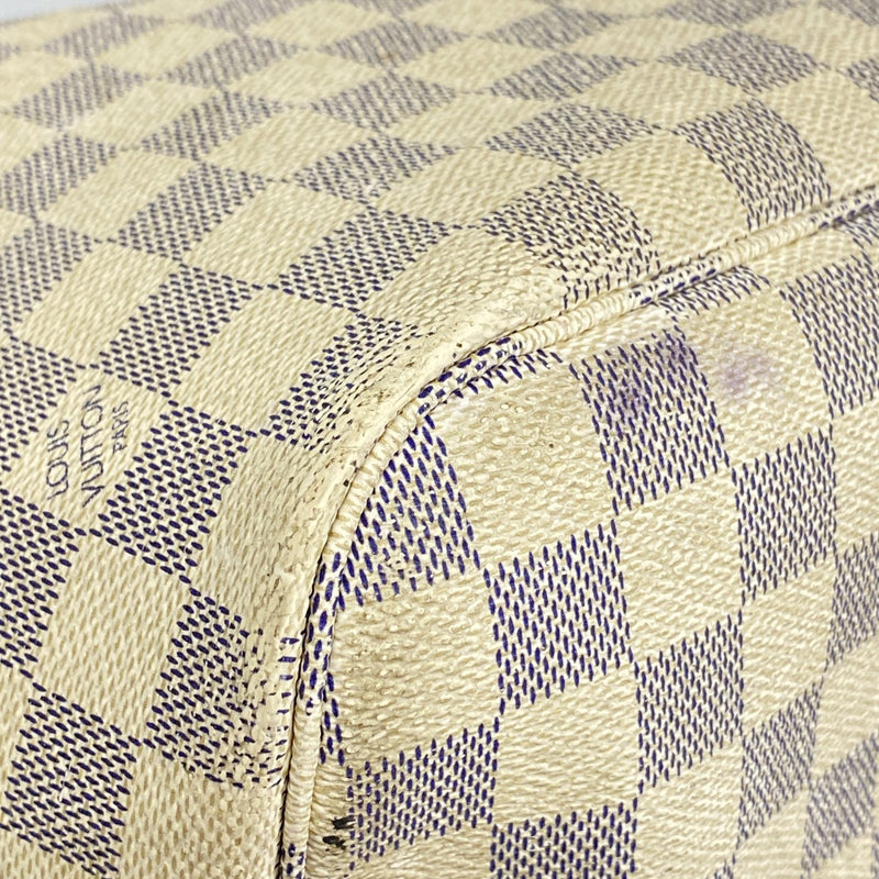 【6fa1291】ルイヴィトン トートバッグ ダミエ・アズール ネヴァーフルMM N51107 ホワイト【中古】レディース