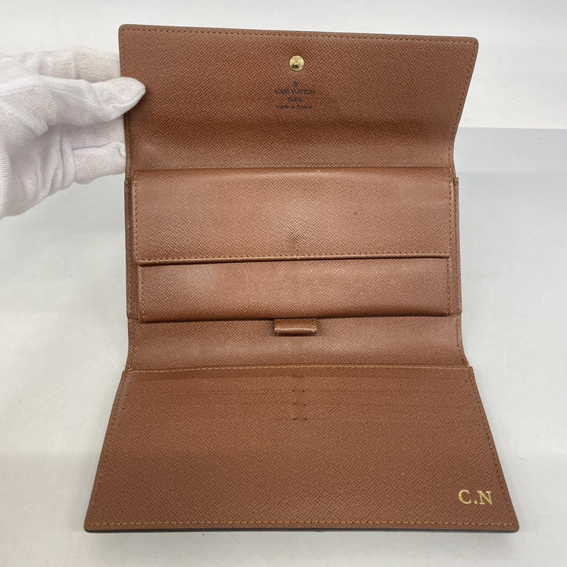 【6fa1293】ルイヴィトン 三つ折り長財布 モノグラム ポルトフォイユインターナショナル M61217 ブラウン【中古】レディース