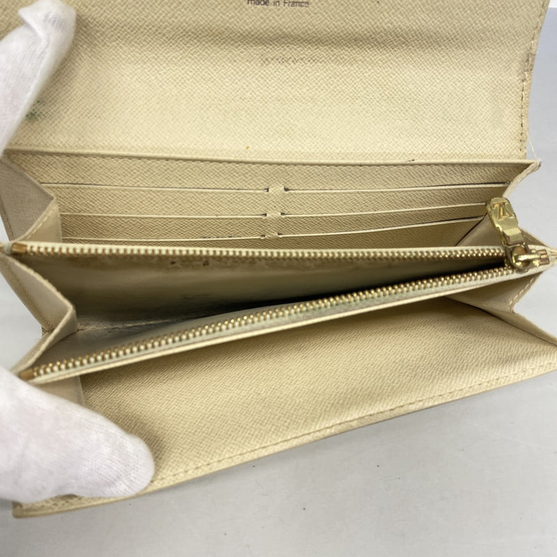 【6fa1294】ルイヴィトン 長財布 ダミエ・アズール ポルトフォイユサラ N61735 ホワイト【中古】レディース