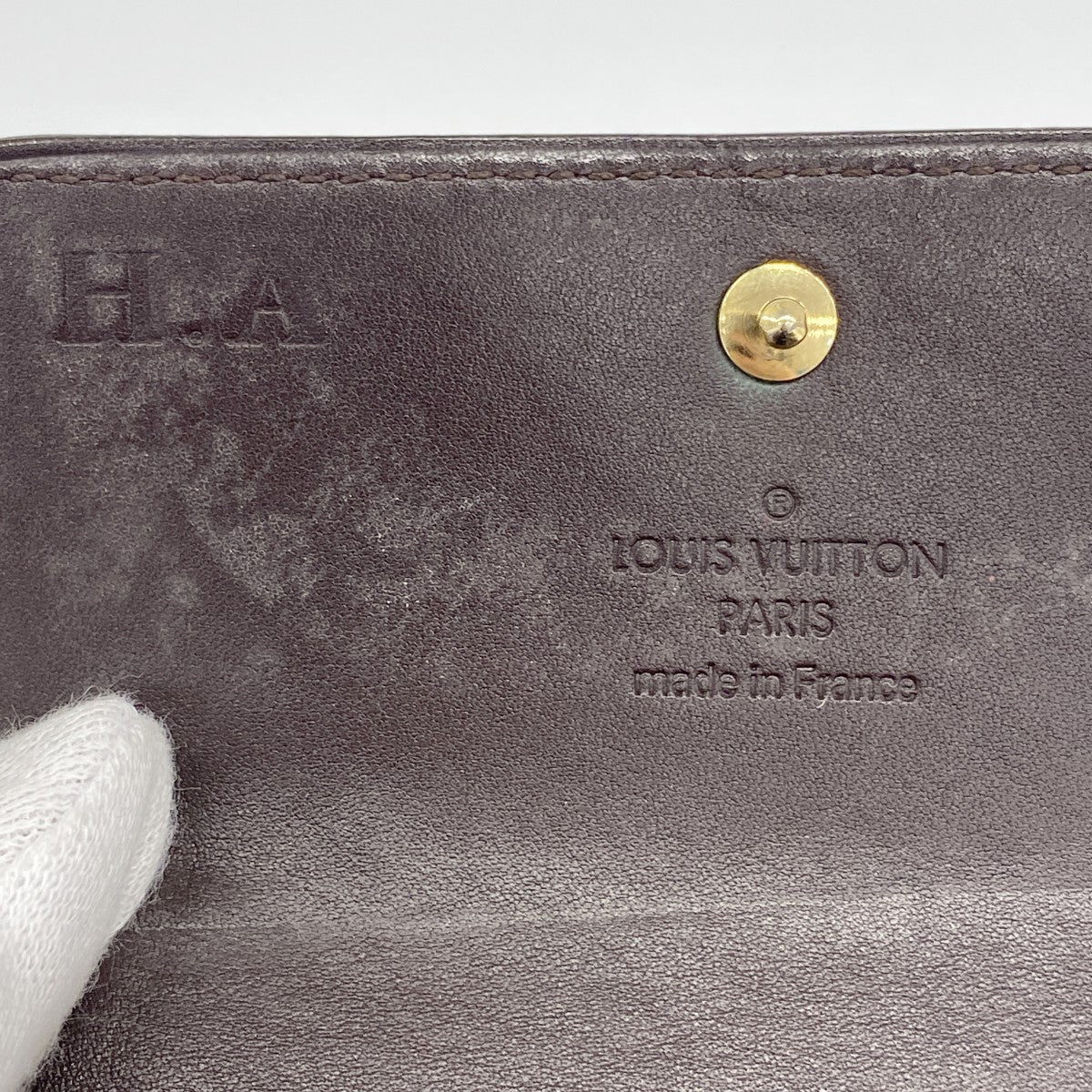 【6fa1295】ルイヴィトン 三つ折り財布 ヴェルニ ポルトフォイユ エリーズ M93523 アマラント【中古】レディース