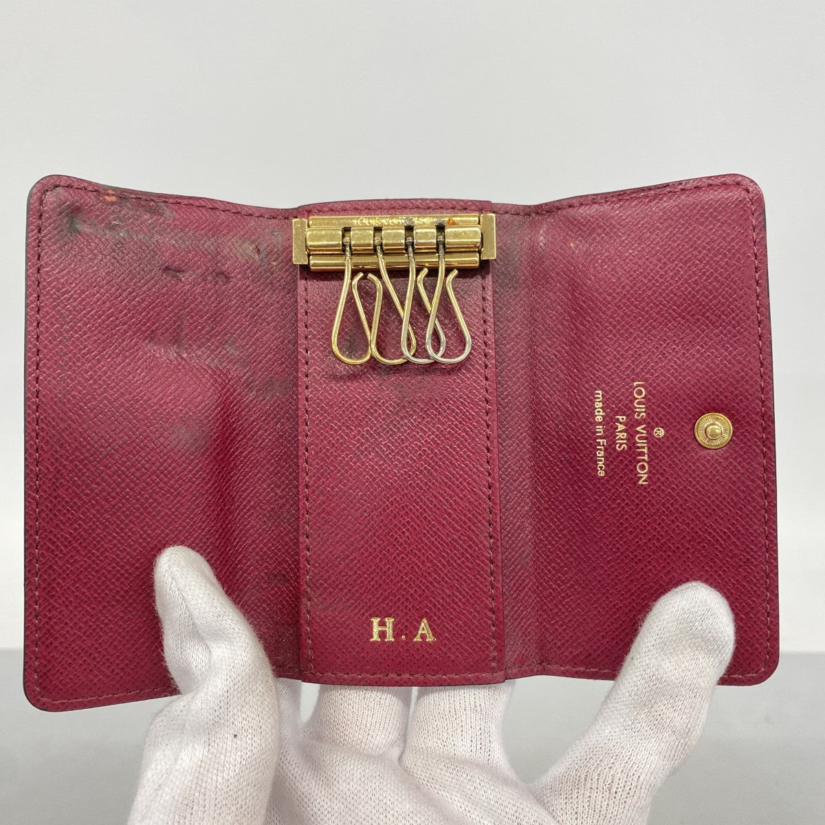 【6fa1296】ルイヴィトン キーケース モノグラム ミュルティクレ4 M60705 フューシャ【中古】レディース