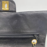 【6fa1307】シャネル ショルダーバッグ マトラッセ Wフラップ Wチェーン ラムスキン ブラック ゴールド金具【中古】レディース