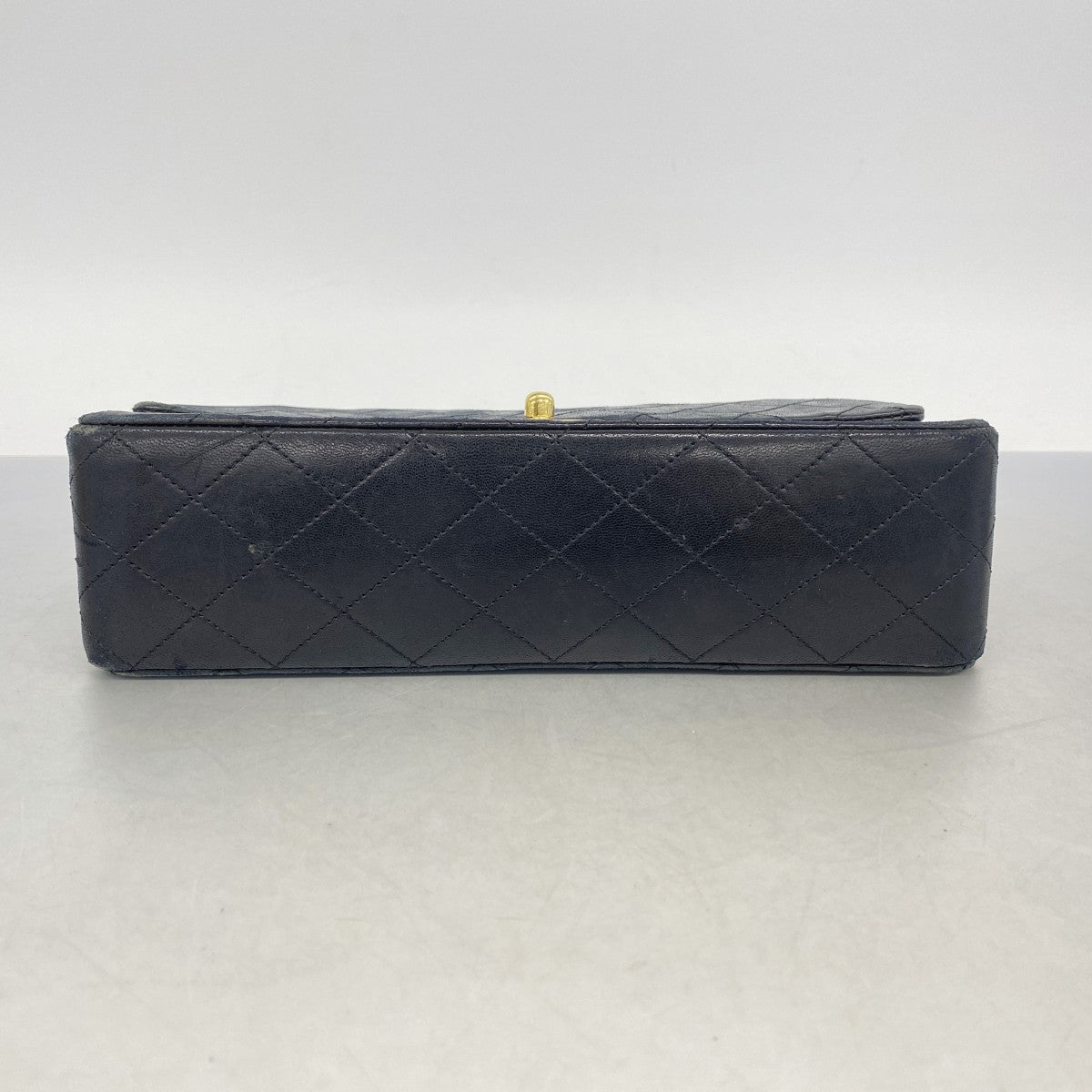【6fa1307】シャネル ショルダーバッグ マトラッセ Wフラップ Wチェーン ラムスキン ブラック ゴールド金具【中古】レディース