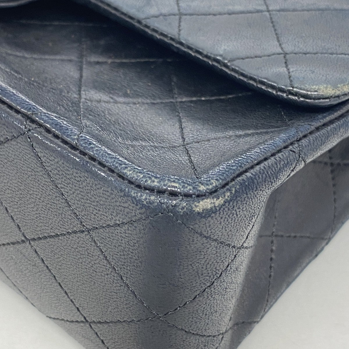 【6fa1307】シャネル ショルダーバッグ マトラッセ Wフラップ Wチェーン ラムスキン ブラック ゴールド金具【中古】レディース