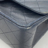 【6fa1307】シャネル ショルダーバッグ マトラッセ Wフラップ Wチェーン ラムスキン ブラック ゴールド金具【中古】レディース