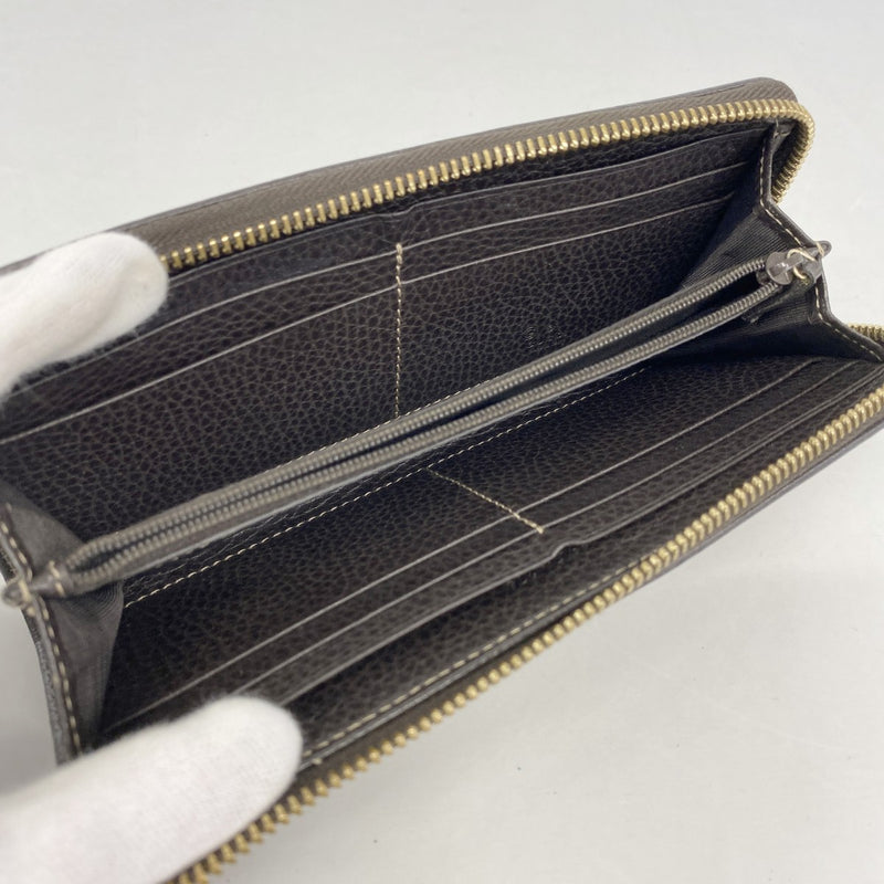 【6fa1308】グッチ 長財布 GGキャンバス 268917 キャンバス ブラウン ゴールド金具【中古】レディース
