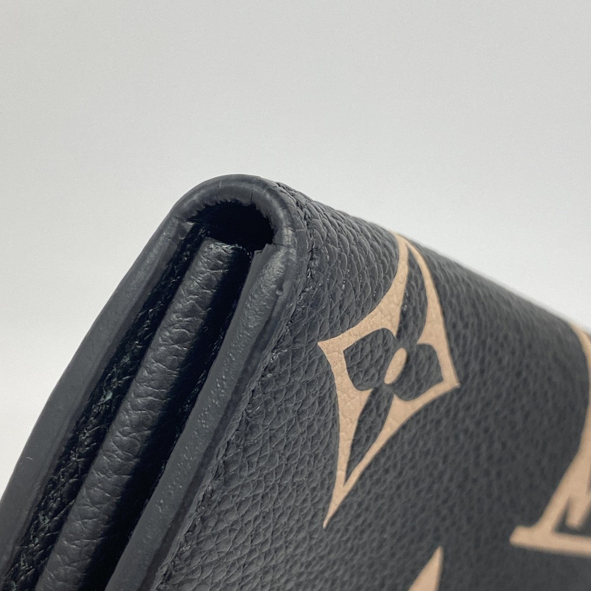 【6fa1314】ルイヴィトン 長財布 モノグラム・アンプラント バイカラー ポルトフォイユサラ M80496 ブラック ベージュ【中古】レディース