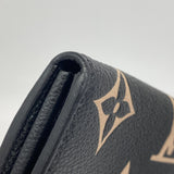 【6fa1314】ルイヴィトン 長財布 モノグラム・アンプラント バイカラー ポルトフォイユサラ M80496 ブラック ベージュ【中古】レディース