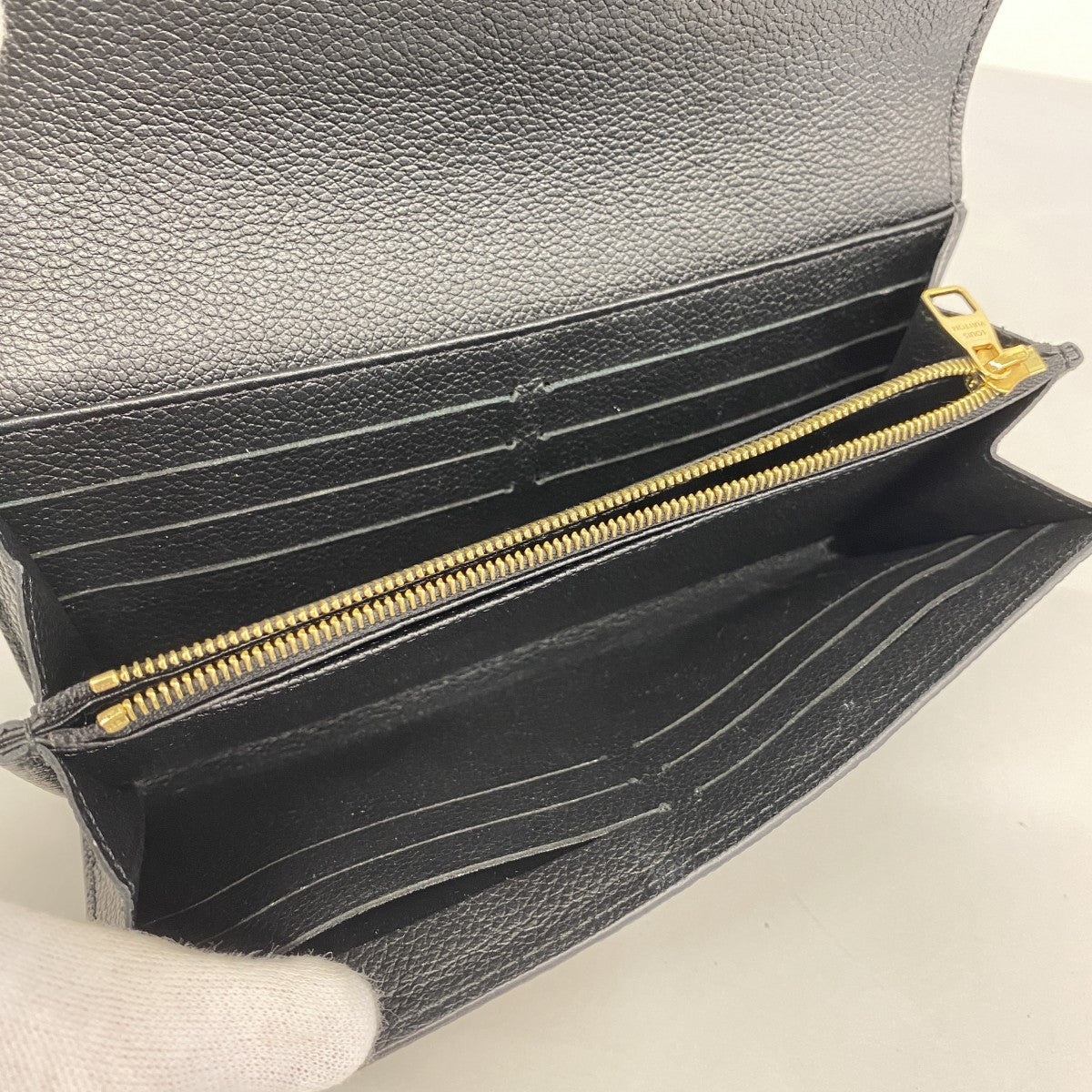 【6fa1314】ルイヴィトン 長財布 モノグラム・アンプラント バイカラー ポルトフォイユサラ M80496 ブラック ベージュ【中古】レディース