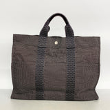 【6fa1321】エルメス トートバッグ エールラインMM キャンバス グレー シルバー金具【中古】レディース