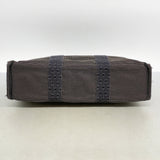 【6fa1321】エルメス トートバッグ エールラインMM キャンバス グレー シルバー金具【中古】レディース