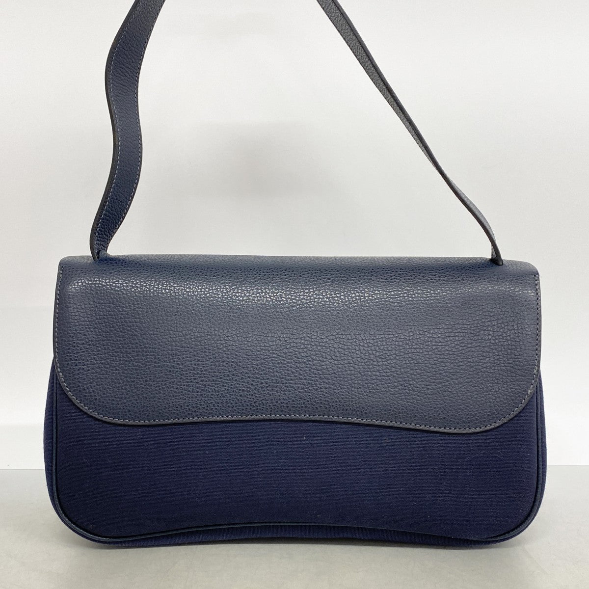【6fa1322】エルメス ショルダーバッグ コロラドMM ヴァッシュリエジェ ネイビー シルバー金具 □I刻印【中古】レディース