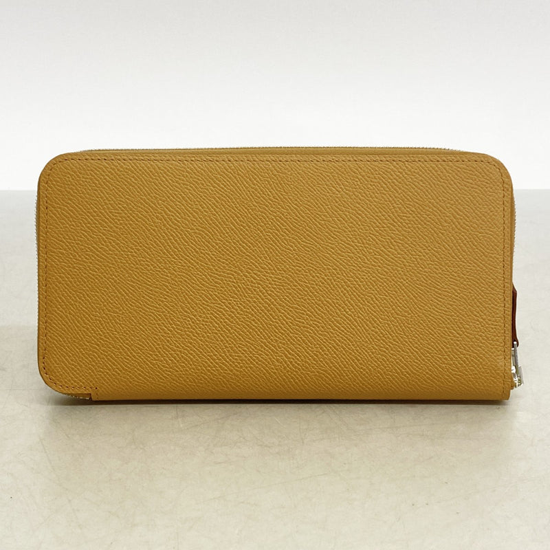 【6fa1323】エルメス 長財布 アザップロングシルクイン ヴォーエプソン チャイ シルバー金具 G刻印【中古】メンズ レディース ユニセックス