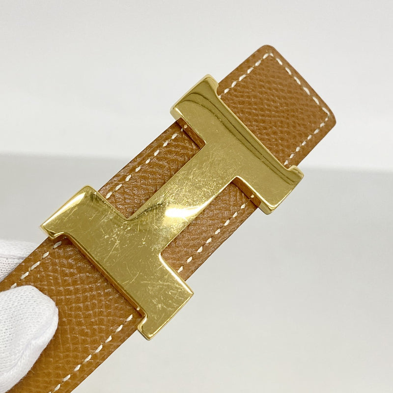 【6fa1344】エルメス ベルト コンスタンスベルト ボックスカーフ クシュベル ブラック ゴールド ゴールド金具 □B刻印【中古】レディース