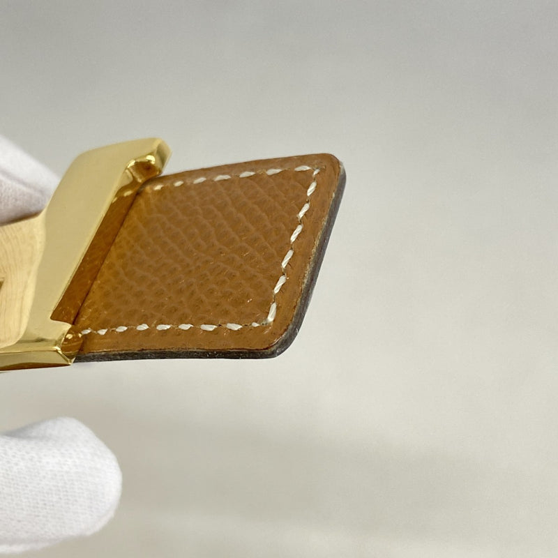 【6fa1344】エルメス ベルト コンスタンスベルト ボックスカーフ クシュベル ブラック ゴールド ゴールド金具 □B刻印【中古】レディース
