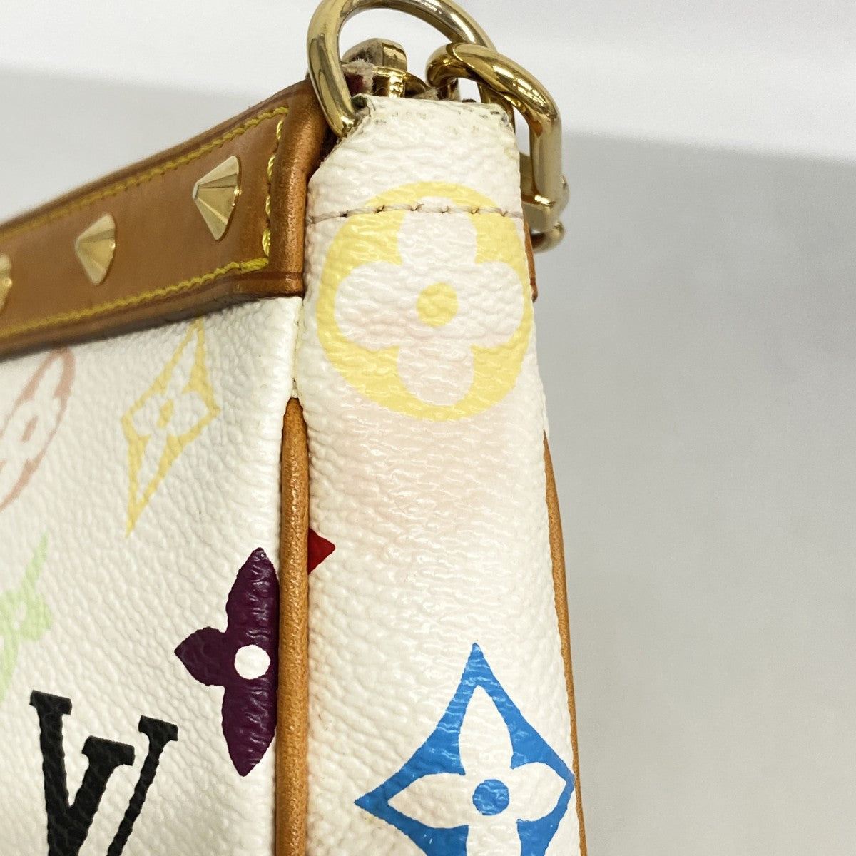 【6fa1356】ルイヴィトン ポーチ モノグラム・マルチカラー ポシェットアクセソワール M92649 ブロン【中古】レディース