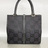 【6fa1382-k】グッチ ハンドバッグ GGキャンバス/ジャッキー 002 1065 キャンバス ブラック シルバー金具【中古】レディース