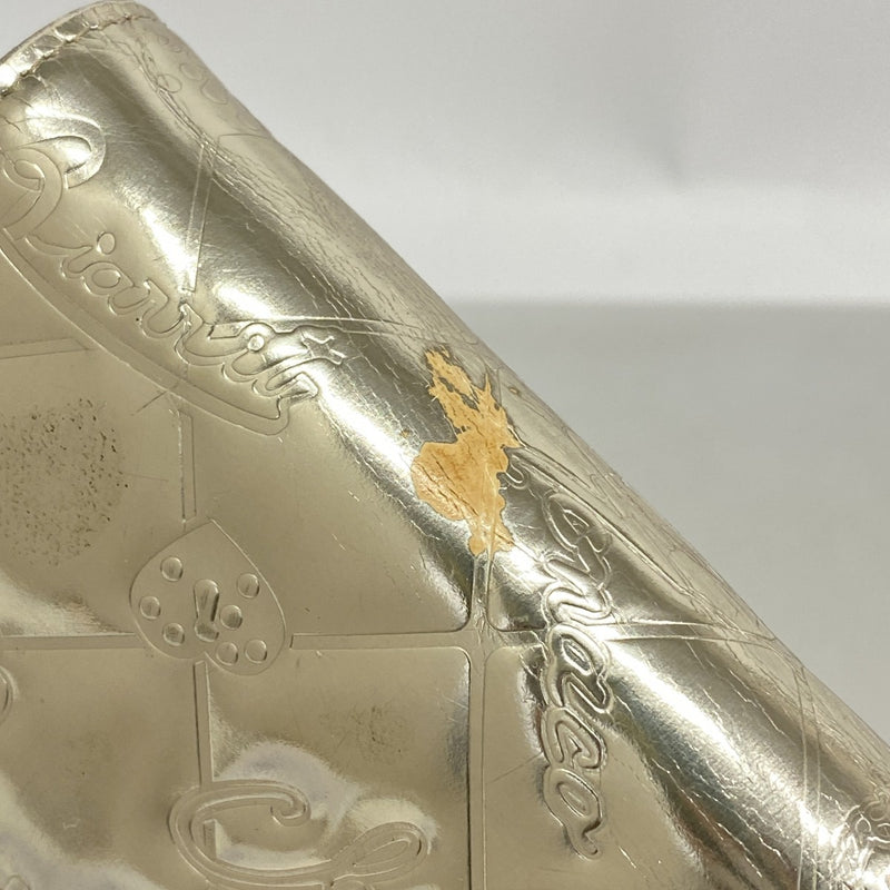 【6fa1383-k】シャネル 財布 アイコン パテントレザー シャンパンゴールド ゴールド金具【中古】レディース