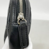 【6fa1384-k】シャネル コインケース Vステッチ ラムスキン ブラック シルバー金具【中古】レディース