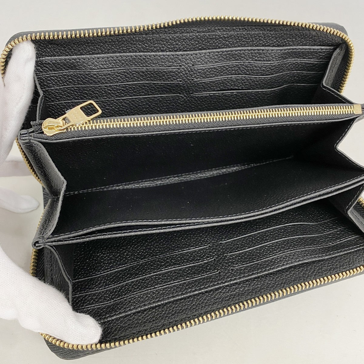 【6fa1391】ルイヴィトン 長財布 モノグラム・アンプラント ジッピーウォレット M61864 ノワール【中古】レディース