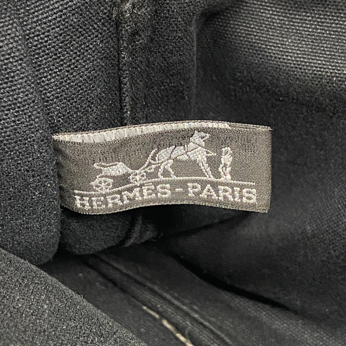 【6fa1394-k】エルメス ハンドバッグ フールトゥPM キャンバス ブラック グレー シルバー金具【中古】メンズ レディース ユニセックス
