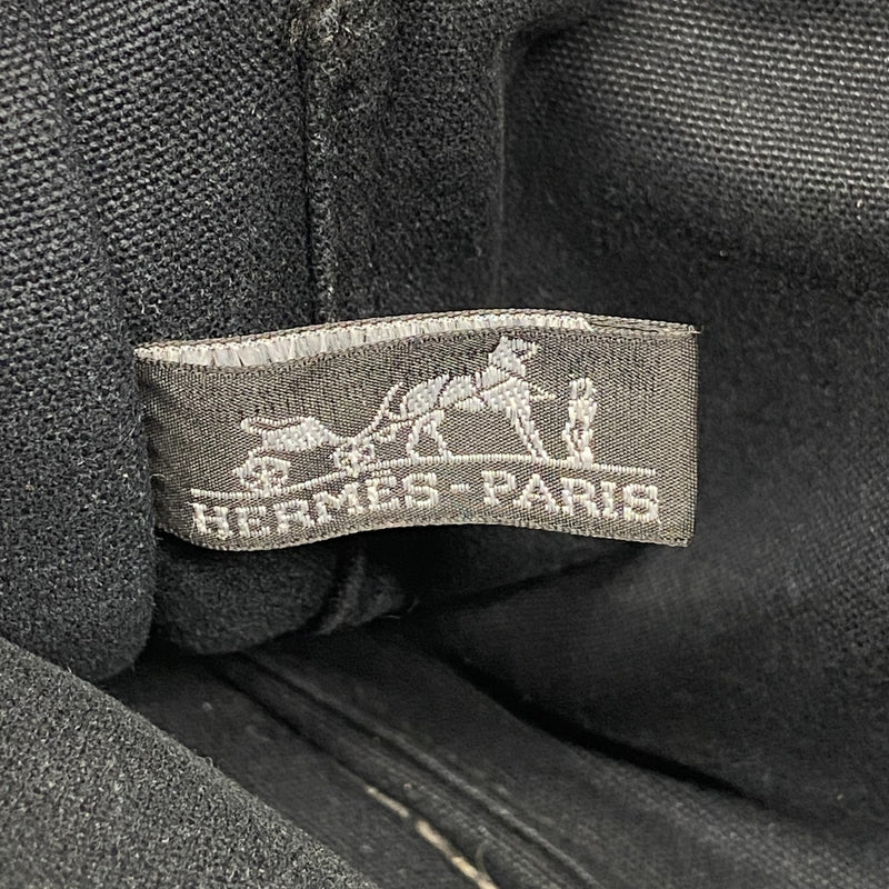 【6fa1394-k】エルメス ハンドバッグ フールトゥPM キャンバス ブラック グレー シルバー金具【中古】メンズ レディース ユニセックス