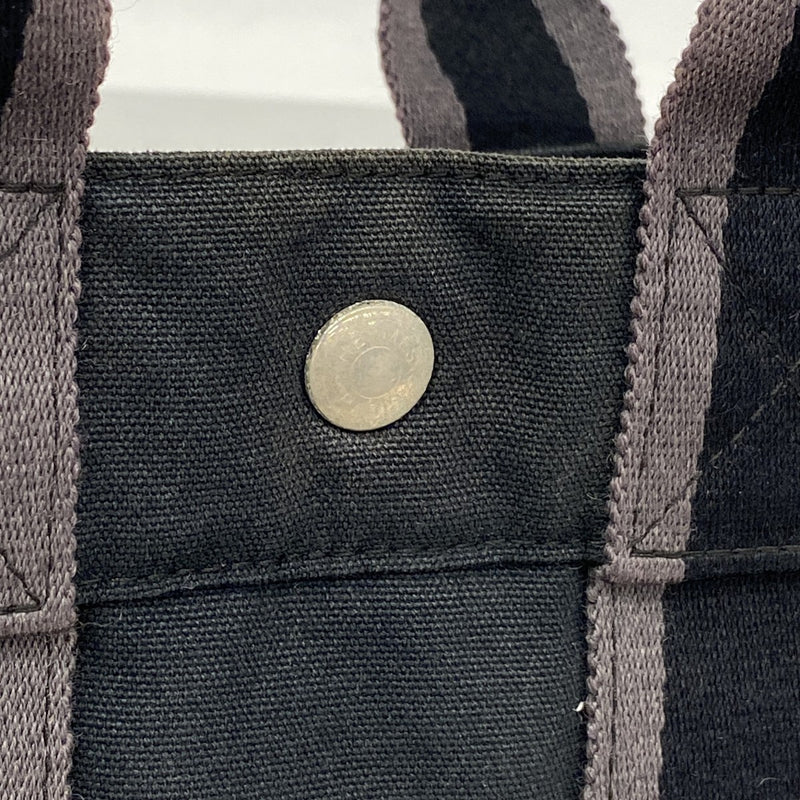 【6fa1394-k】エルメス ハンドバッグ フールトゥPM キャンバス ブラック グレー シルバー金具【中古】メンズ レディース ユニセックス