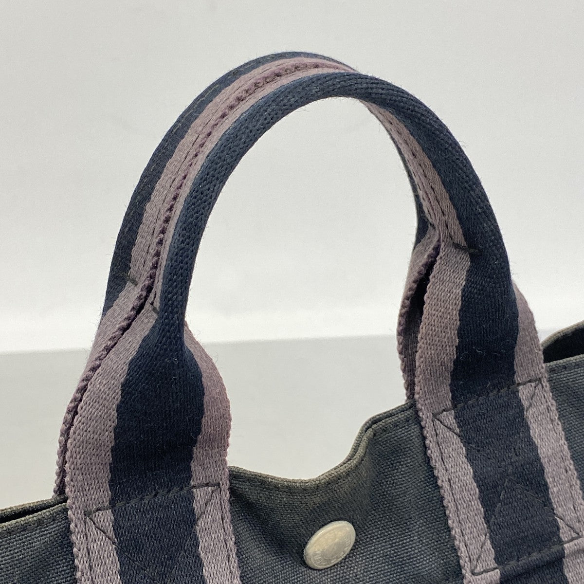 【6fa1394-k】エルメス ハンドバッグ フールトゥPM キャンバス ブラック グレー シルバー金具【中古】メンズ レディース ユニセックス