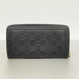 【6fa1397-k】グッチ 長財布 グッチシマ 291132 レザー ブラック ゴールド金具【中古】レディース