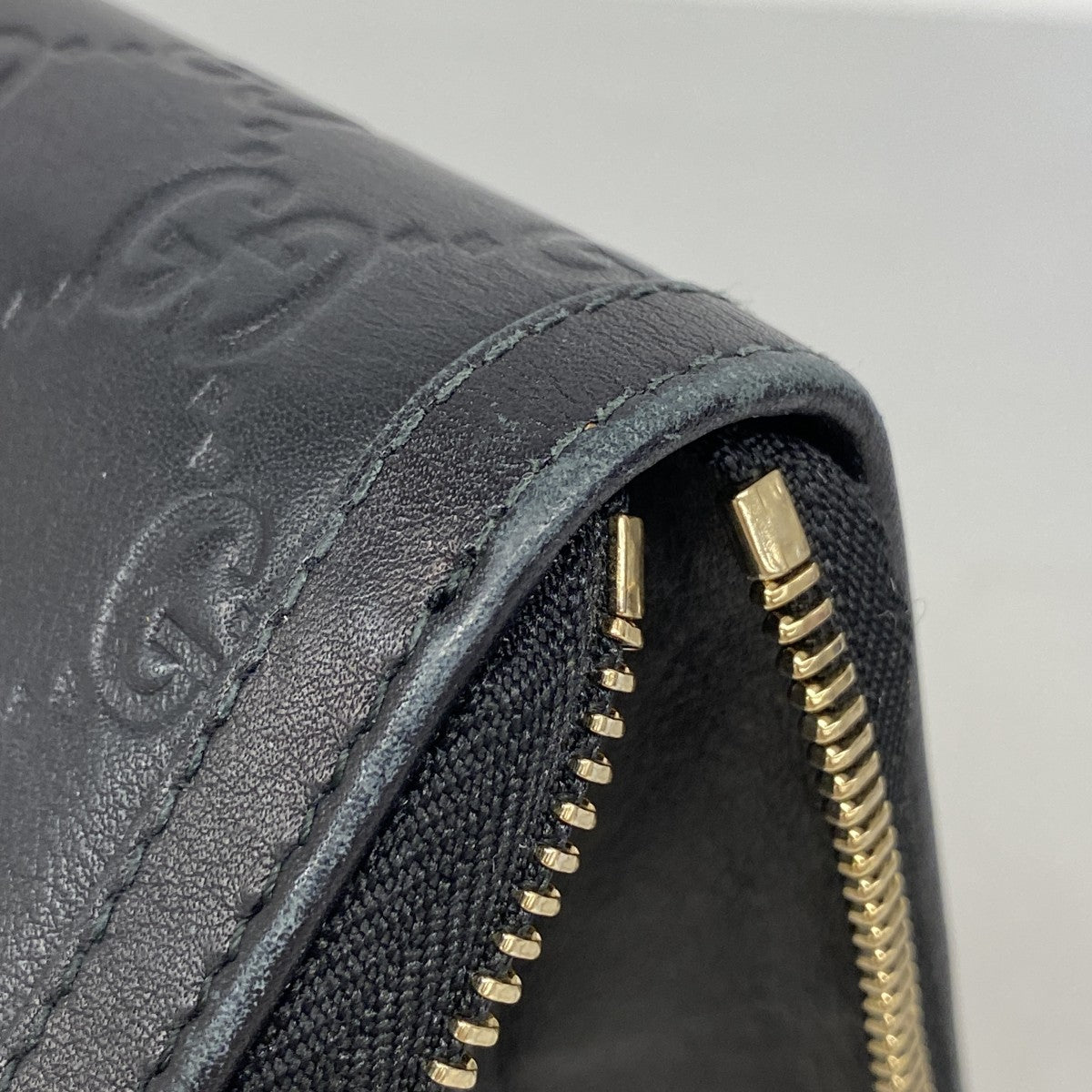【6fa1397-k】グッチ 長財布 グッチシマ 291132 レザー ブラック ゴールド金具【中古】レディース