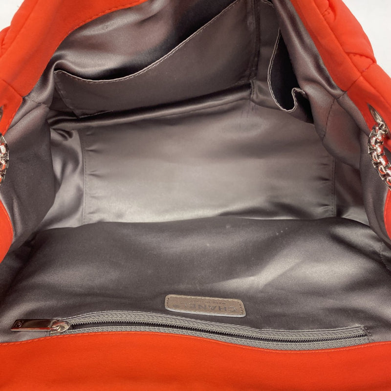 【6fa1408-k】シャネル ショルダーバッグ バブルキルト ナイロン レッド シルバー金具【中古】レディース