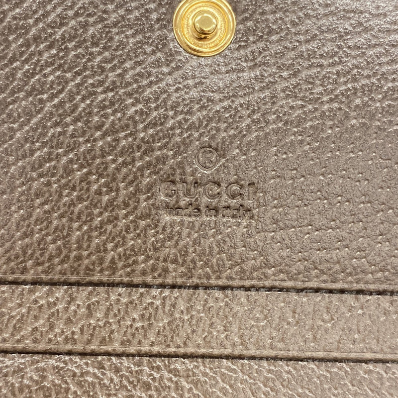 【6fa1412-k】グッチ 財布 オフィディア 523155 PVC ブラウン ゴールド金具【中古】レディース