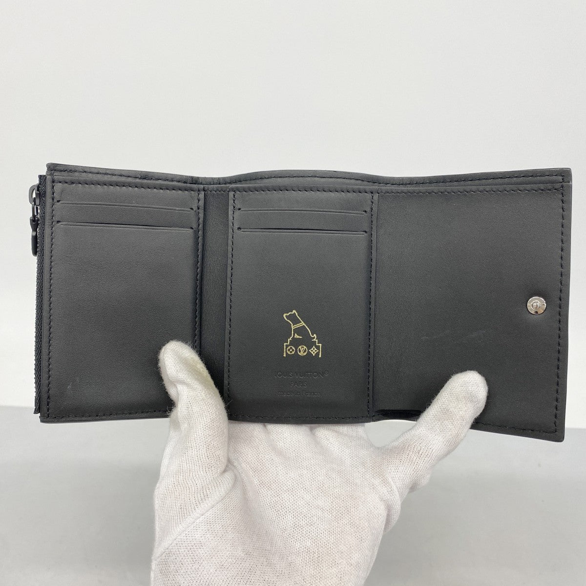 【6fa1413-k】ルイヴィトン 三つ折り長財布 モノグラム・シャドウ ヴィクターウォレット M12635 ノワール【中古】メンズ