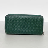 【6fa1429-k】グッチ 長財布 マイクログッチシマ 307987 レザー グリーン シルバー金具【中古】メンズ レディース ユニセックス