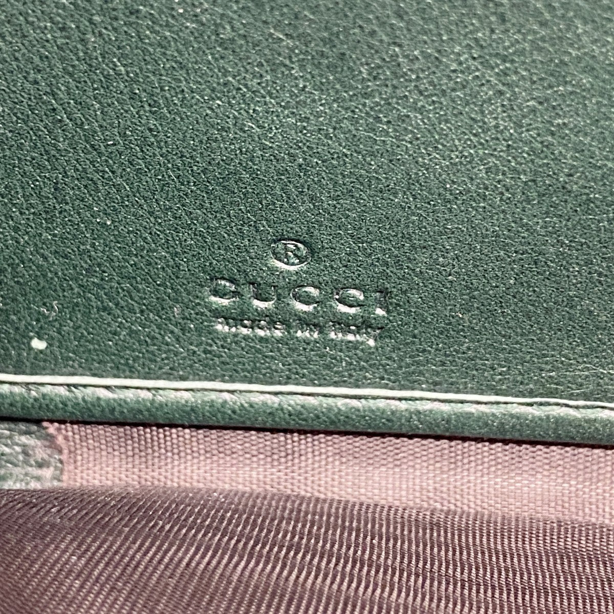 【6fa1429-k】グッチ 長財布 マイクログッチシマ 307987 レザー グリーン シルバー金具【中古】メンズ レディース ユニセックス
