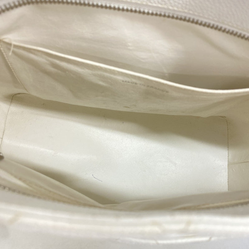 【6fa1444-k】シャネル トートバッグ 復刻トート キャビアスキン ホワイト シルバー金具【中古】レディース