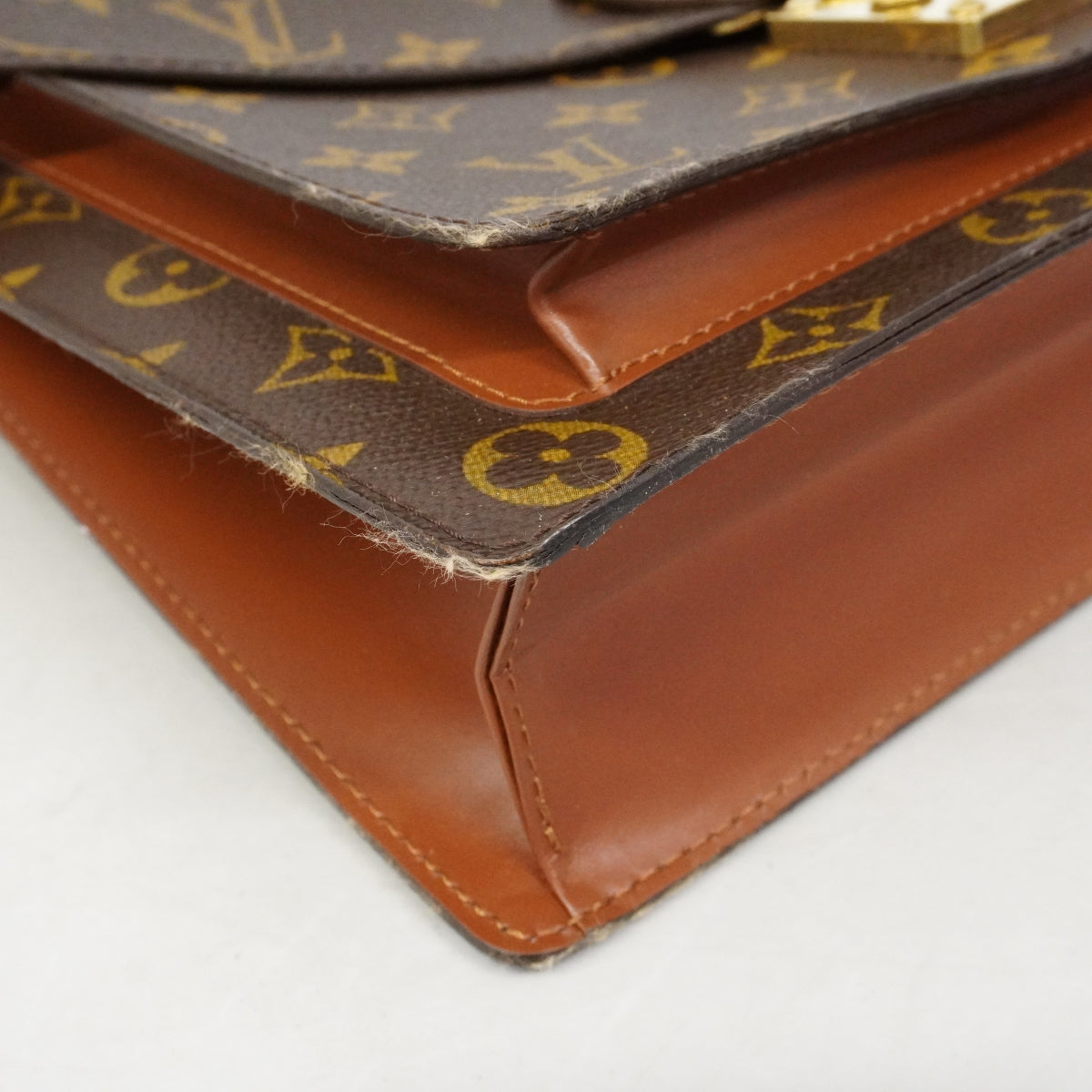 【6fa1455】ルイヴィトン ハンドバッグ モノグラム モンソー28 M51185 ブラウン 2wayバッグ【中古】レディース