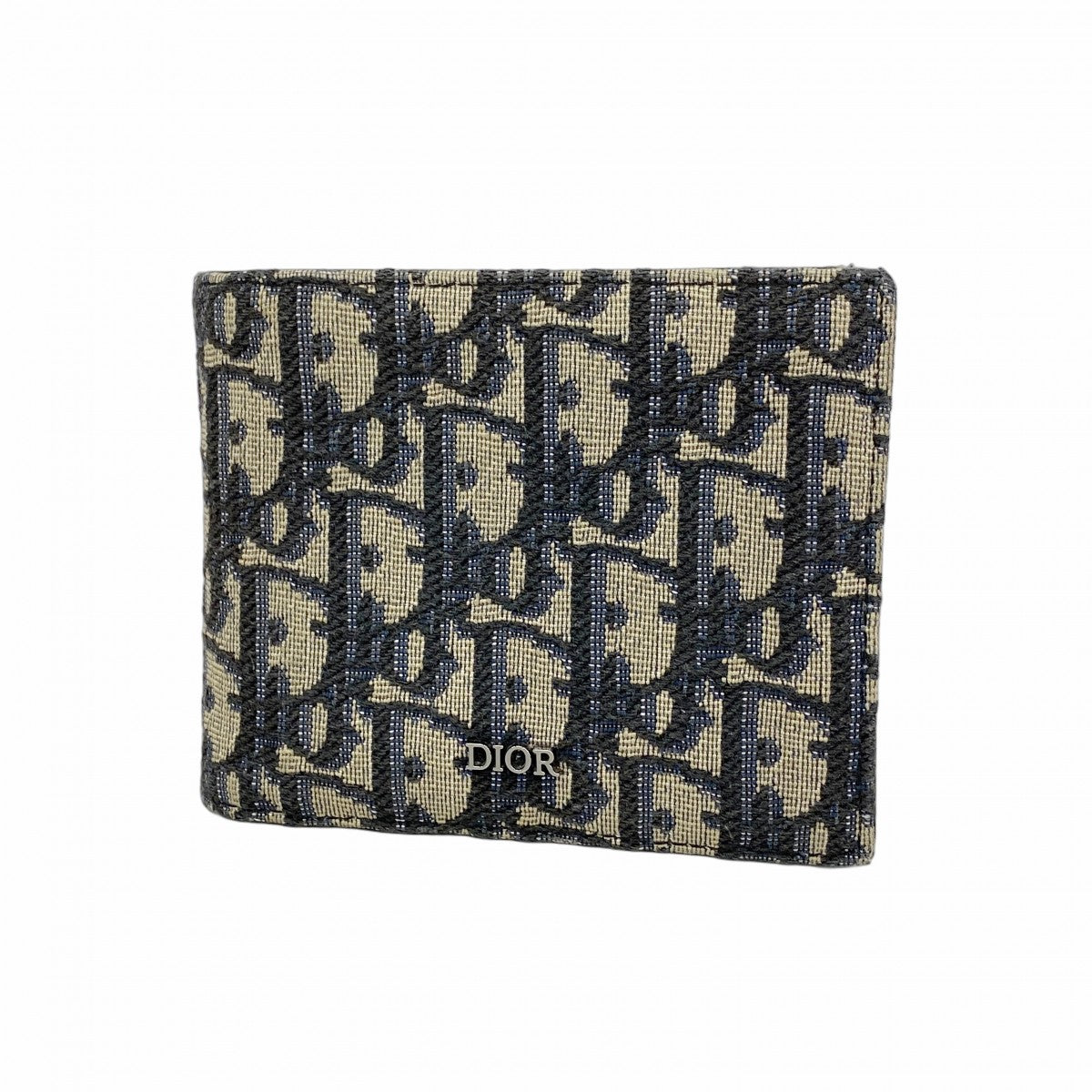 【6fa1465】クリスチャンディオール 財布 トロッター キャンバス ネイビー シルバー金具【中古】メンズ