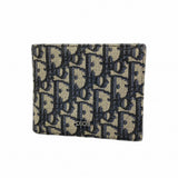 【6fa1465】クリスチャンディオール 財布 トロッター キャンバス ネイビー シルバー金具【中古】メンズ
