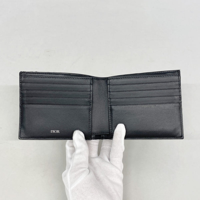 【6fa1465】クリスチャンディオール 財布 トロッター キャンバス ネイビー シルバー金具【中古】メンズ